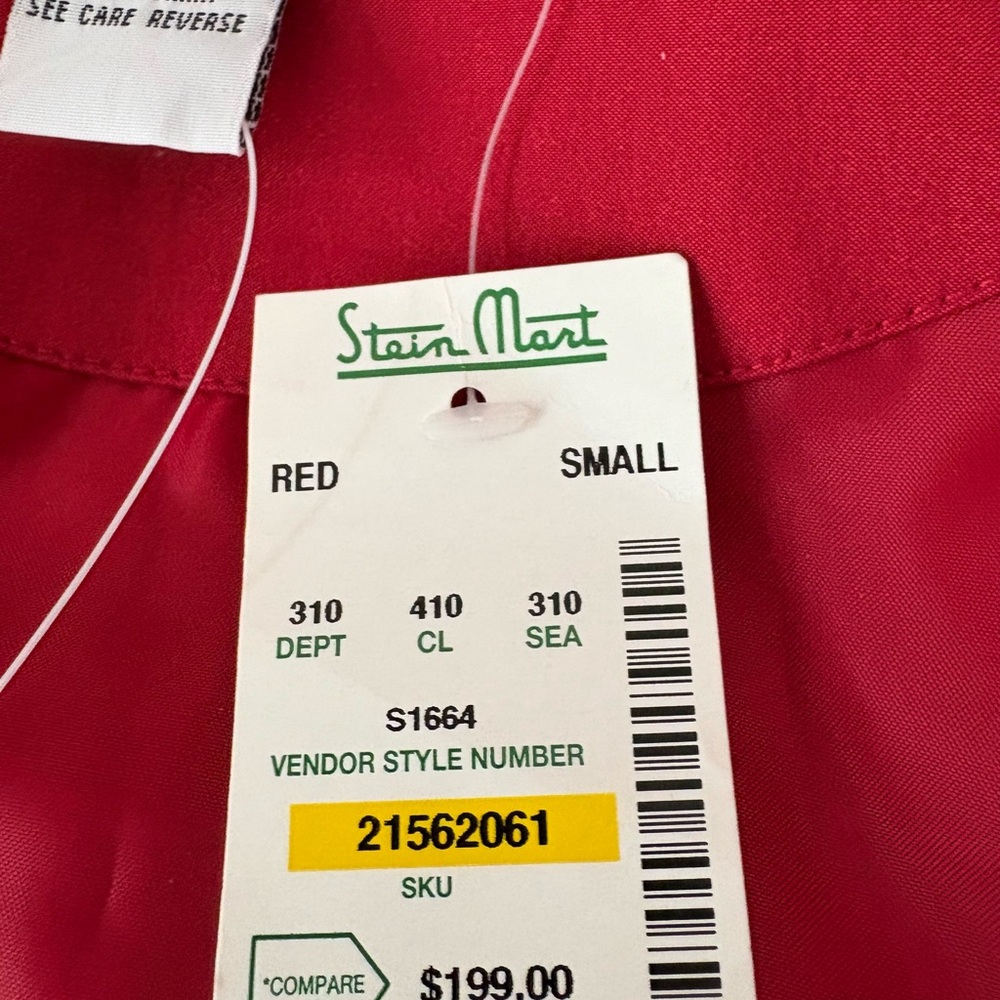 D&Y Bubble Red Trench Coat Size Small Brand New! - Picture 5 of 6